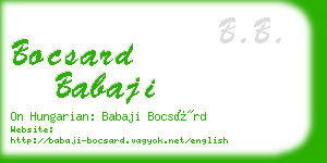 bocsard babaji business card